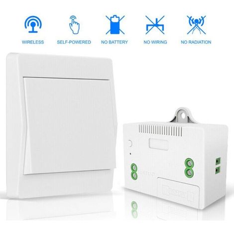 Système d'interrupteur sans fil, sans pile, interrupteur mural sans fil, récepteur sans fil, interrupteur lumineux (1/5)