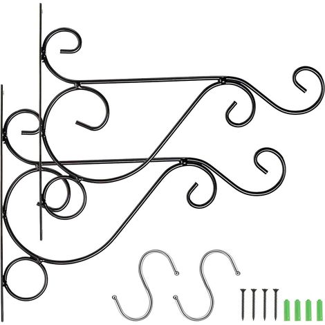 2 supports pour plantes suspendues, crochets pour paniers suspendus, crochets pour paniers, supports pour paniers suspendus, fixations murales. (1/5)