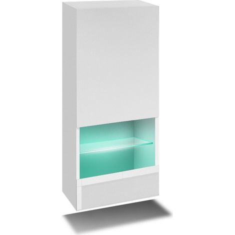 Mobile per soggiorno bianco collezione CEPTO 37x91cm, 1 porta, 2 ripiani, 2 nicchie. (1/3)