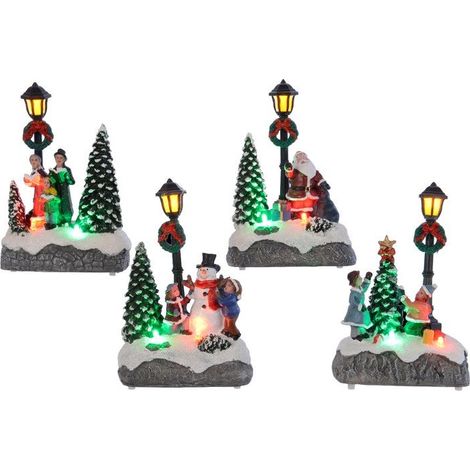 Statuetta natalizia a LED da 15 cm per mensola