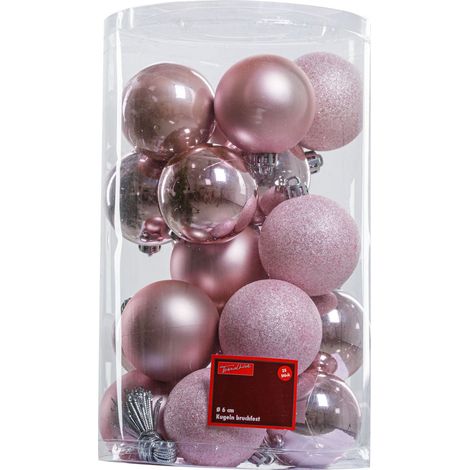 TrendLine Christbaumkugeln 25 Kugeln Ø 6 cm Rosa Weihnachtskugeln Weihnachten (1/4)
