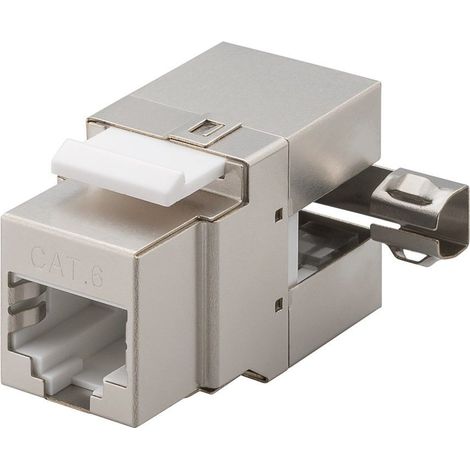 Modulo Keystone RJ45 CAT 6, STP, 250 MHz, larghezza 17,4 mm, IDC connettori (montaggio senza attrezzi), uscita angolata a 90°. (1/3)