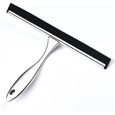 KOWOLL Raclettes de douche, raclette à vitre en silicone, nettoyant pour vitres, portes de douche et pare-brise de voiture, crochets de douche inclus, acier inoxydable (1/5)