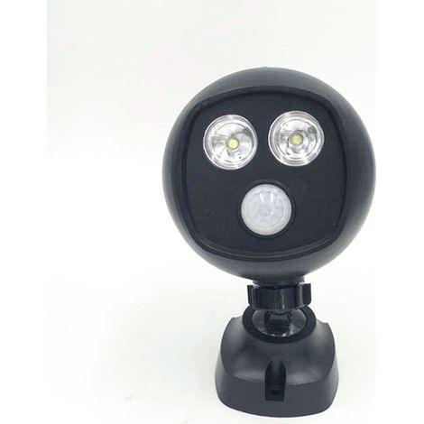Projecteur LED extérieur à détecteur de mouvement, alimenté par batterie, sans fil, 100 lumens, tête rotative à 360°, applique murale extérieure [Classe énergétique A+++]