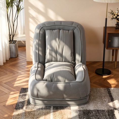 Canapé-lit pliable 90° à 180°– Canapé convertible 1 place – Sans montage – Canapé confort salon chambre coin lecture petit appartement – 180x90 cm – Gris (1/5)