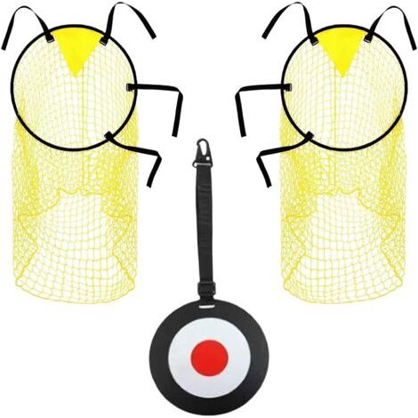 BUNTHAUS Lot de 3 bacs supérieurs de cibles de football avec filet de but, équipement d'entraînement de football portable avec sangles réglables, entraînement de précision de tir de football pour les (1/5)