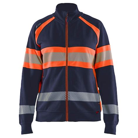 Sweat de travail zippé haute visibilité 3505 - Marine/Orange XXXL (1/2)