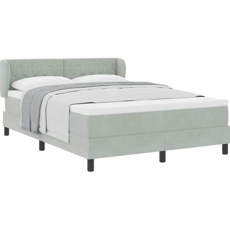 Maison Exclusive - Boxspringbett mit Kopfteil Hellgrau 160 x 200