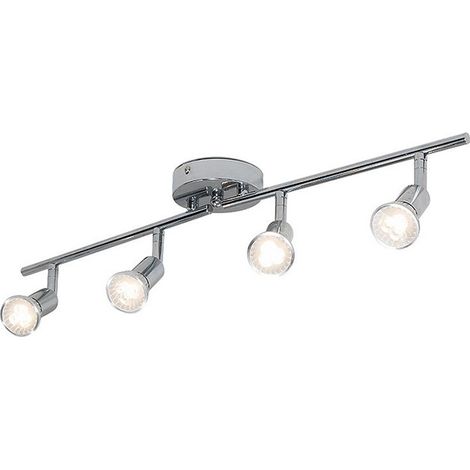 Plafonnier LED, 4 spots orientables et orientables, dont 4 ampoules LED GU10, spot de plafond pour bar, salon, salle à manger, cuisine, couloir, lumière blanc chaud [classe énergétique F]