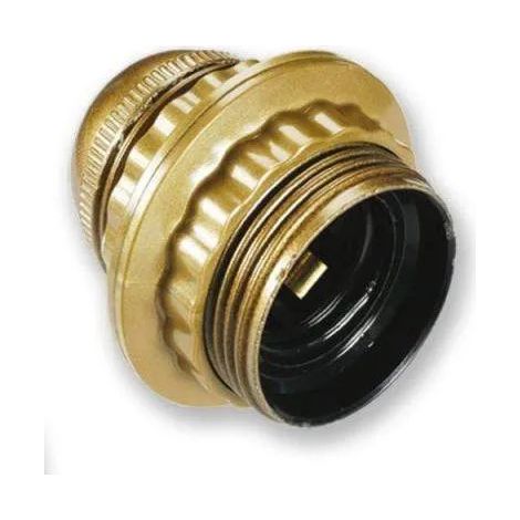 Lampenfassung E27 gold mit Gewinde und Ring, Durchmesser 10, 150W, 4A, 250V