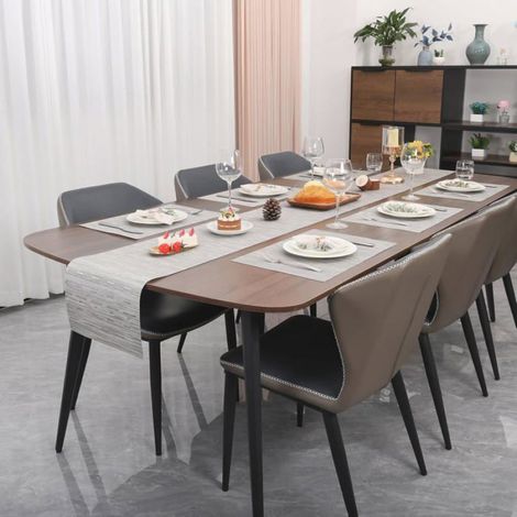 Lot de 6 Sets de Table, Tissé Lavable Napperons pour Cuisine ou pour Table à Manger Résiste à la Chaleur (30x43.5cm) (Gris Clair) (1/4)