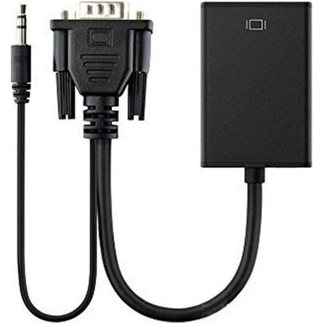 Câble Adaptateur Convertisseur VGA mâle Vers HDMI Femelle Sortie 1080 P HD+Audio TV AV HDTV (1/4)