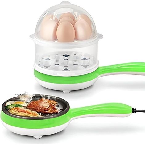 TrAdE Shop Traesio - Mini Padella Antiaderente Elettrica Cuociuova Multifunzionale 3 In 1 Per Uova Sode Verdure - (1/5)