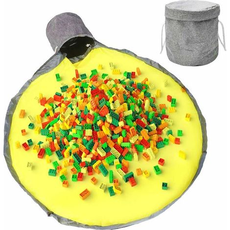 Panier De Rangement Pour Jouets Et Tapis De Jeu-Sac De Rangement Lego Sac De Rangement Tapis De Jeu Portable Grand Sac À Jouets (1/5)