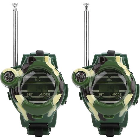 Montre talkie-walkie 7 en 1 (lot de 2) - Interphone radio électronique - Jouet d'extérieur pour enfants (1/5)