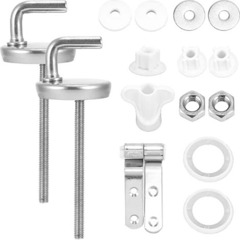 Fixation abattant WC, pièce détachée pour abattant WC Fix Clip avec fixation inox, Kit de 15 fixations pour abattant WC, acier inoxydable, mat (1/5)