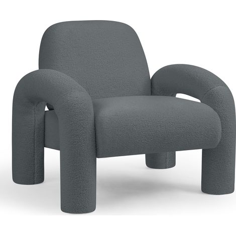Makika Loungesessel Einzelsofa Lia aus Bouclé in Grau (1/5)
