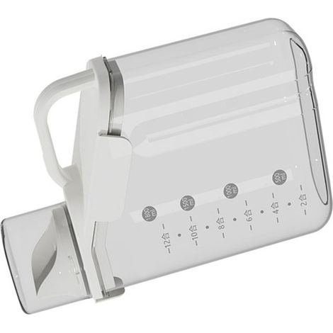 Boîte de conservation hermétique pour céréales de 2000 ml avec verre doseur, grand pot à riz transparent portable pour la cuisine, blanc