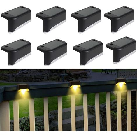 Lámpara solar impermeable para cercas – Luz de puente, luz de escalera, lámparas LED de jardín para cercas de patio (8PCS) (1/5)
