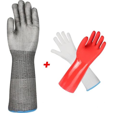 Gants résistants aux coupures, Gants résistants aux coupures de Fil en Acier Inoxydable Haute densité, légers et Confortables. Coupe Extensible Confortable. (Color : Type B, Size : 1 UK) (1/5)