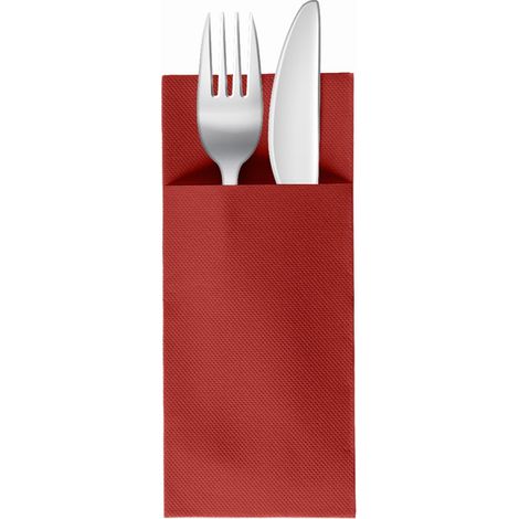 Lot de 50 serviettes jetables, pour couverts, 32 x 38 cm, bordeaux (1/5)