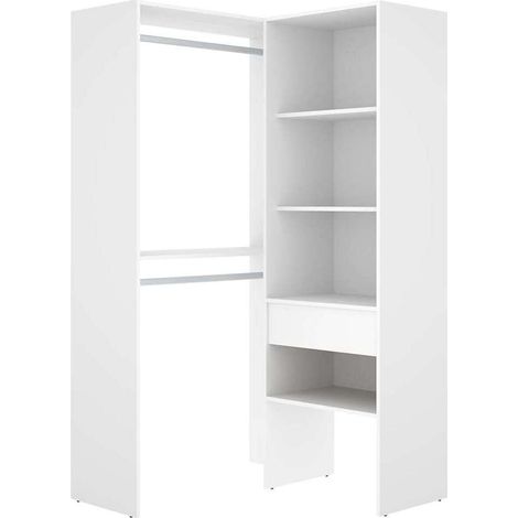 Vestidor de rincón  Sonia acabado Blanco, 100cm(ancho) 88.4cm(fondo) 185cm(alto).