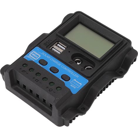 Régulateur solaire 12V/24V 20A PWM avec double USB et écran LCD pour panneaux solaires (1/5)