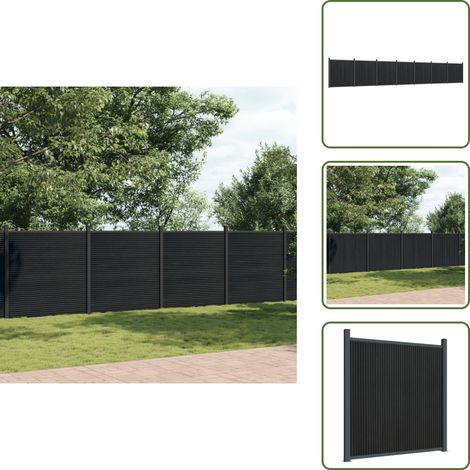 The Living Store Zaunelement Grau 1218x186 cm WPC - Sichtschutzzaun (1/5)