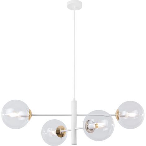VICENZA HÄNGELAMPE WEISSGOLD 4 FLACHE KLARLAMPE E14 (1/5)