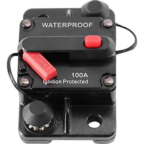 Disjoncteur à double borne étanche 100 A à réarmement manuel et interrupteur (noir)-Black
