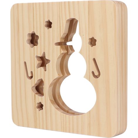 Lampe 3D en Bois Bonhomme de Neige Noël, Design Découpé, USB Alimentation, Lumière Chaude Douce, Veilleuse pour Chambre Bureau Bar (1/5)