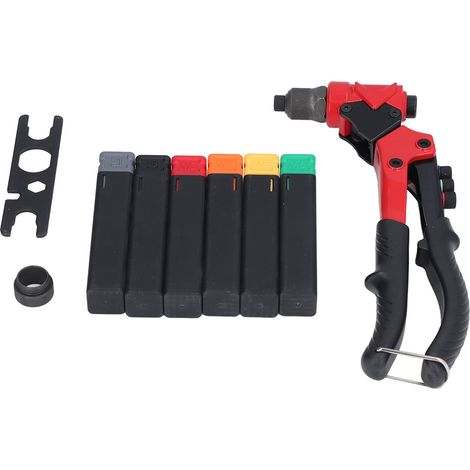 Kit de pistolet à riveter avec outil d'alésage intégré universel et 6 têtes interchangeables manuelles (1/5)