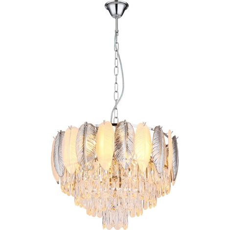 Globo - lampada a sospensione - DALTON - cromo - vetro - Ø 52cm -