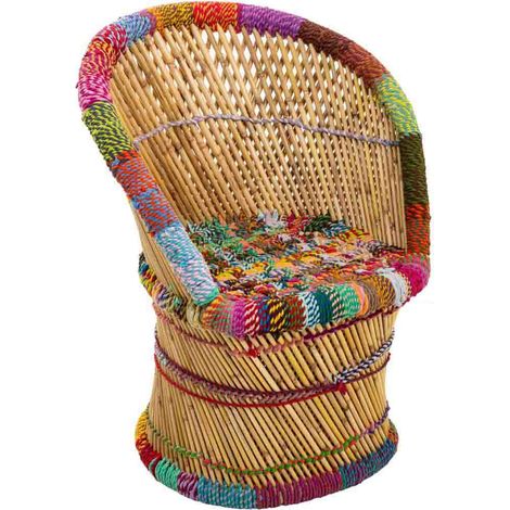 Sillón de bambú y tela trenzada 60x46x80 (1/5)