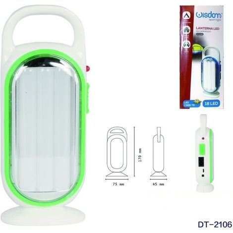 Wisdom - Lanterna Led Da Campeggio Per Auto Casa 18 Led Cree T6 Lampada Portatile Dt-2106 -