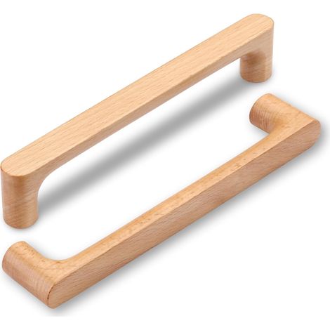 6 Holzmöbelgriffe 192 mm, natürliche Schubladengriffe für Büro, Kleiderschrank, Schrank und Kommode (1/5)