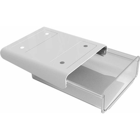 Tiroir de rangement sous bureau en PVC, boîte de rangement dissimulée sous le bureau pour l'école, le bureau ou la maison, avec autocollants et vis, blanc, 20 x 17 x 7,2 cm (1/5)