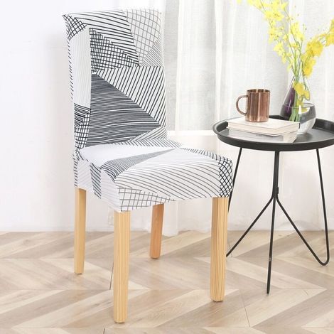 Housse de chaise de salle à manger (1 pièce), élastique, lavable, amovible et extensible