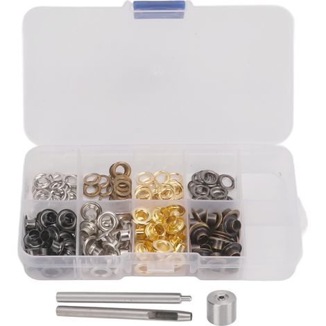 Kit de rivets en fer et cuivre 5mm, robuste et multicolore, avec boîte de rangement pour vêtements, sacs et accessoires. (1/5)