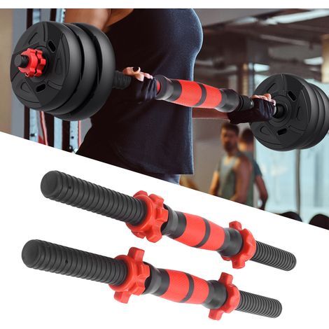Barres d'haltères 40cm pour musculation avec 4 écrous, équipement fitness et haltérophilie (1/5)