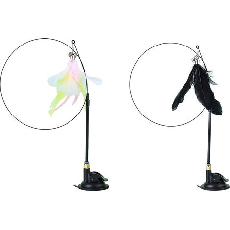 Lot de 2 jouets à ventouse pour chat - Ventouse puissante (noir) + couleur (1/5)