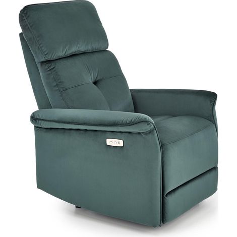 Sillón reclinable Houston 1543, Verde oscuro, 82x80x90cm, Tapiz