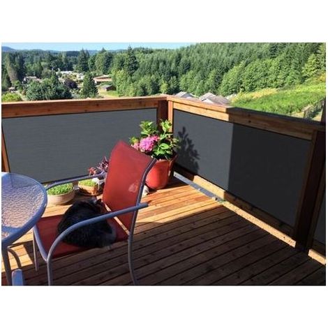 Brise-Vue pour Balcon Paravent de Balcon de Jardin 90x300 cm HDPE 185g/㎡ résistant au Vent et aux UV, avec Trous et Serre-cables Anthracite (1/5)