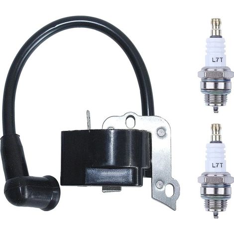 Ignition Coil for FS38 FS45 FS46 FS55 FC55 HL45 KM55 Brush Cutter, Ignition Coil Module with 2 Spark Plug Replacement Parts Lawnmower Durable Accessory 4140 400 1300