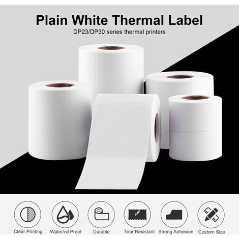 Papier autocollant thermique pour imprimante d'étiquettes, rouleau de papier imprimable, imperméable, résistant à l'huile et aux déchirures, pour l'impression de prix, nom et code-barres avec les impr (1/2)