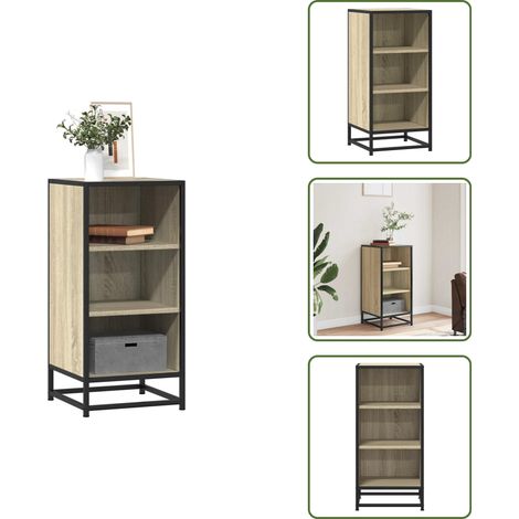 vidaXL Sideboard Sonoma-Eiche 35,5x35x76 cm Holzwerkstoff und Metall (1/5)