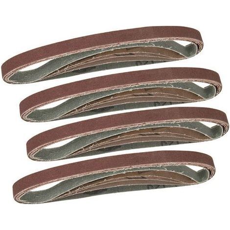 Lot de 20 bandes abrasives ponceuses assorties de 13x457 mm pour limes electriques (1/3)
