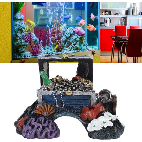 Décoration de Bureau Élégante en Forme de Coffret à Bijoux Bleu pour Aquarium - AUTRES (1/5)