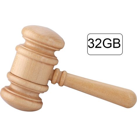 Clé USB 2.0 en Forme de Marteau en Bois - Mémoire Flash 32GB Compatible USB 1.1 (1/5)