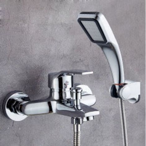 Robinet Cascade Baignoire Douchette Flexible Robinetterie Salle De Bain Argent (1/4)